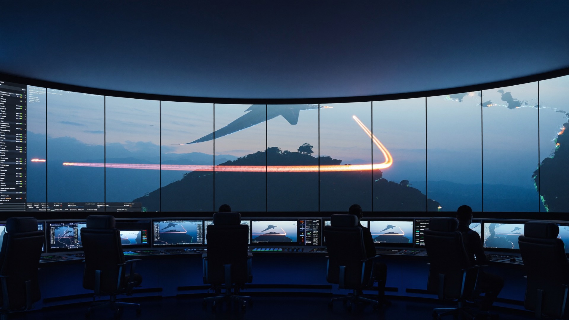 Air traffic surveillance room